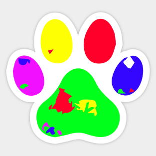 Colourfull paw Sticker